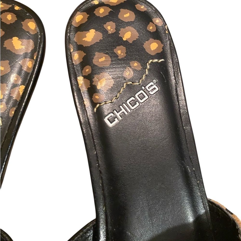 Chicos Womens Serengeti Leopard Print Leather Kitten Heel - Picture 3 of 9